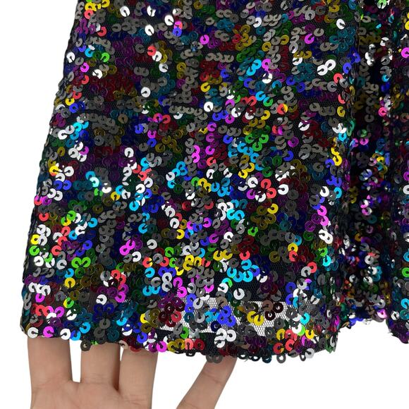 Hutch Demi Confetti Mini Dress in Rainbow Sequins Multi Color Size 2 - Picture 10 of 11